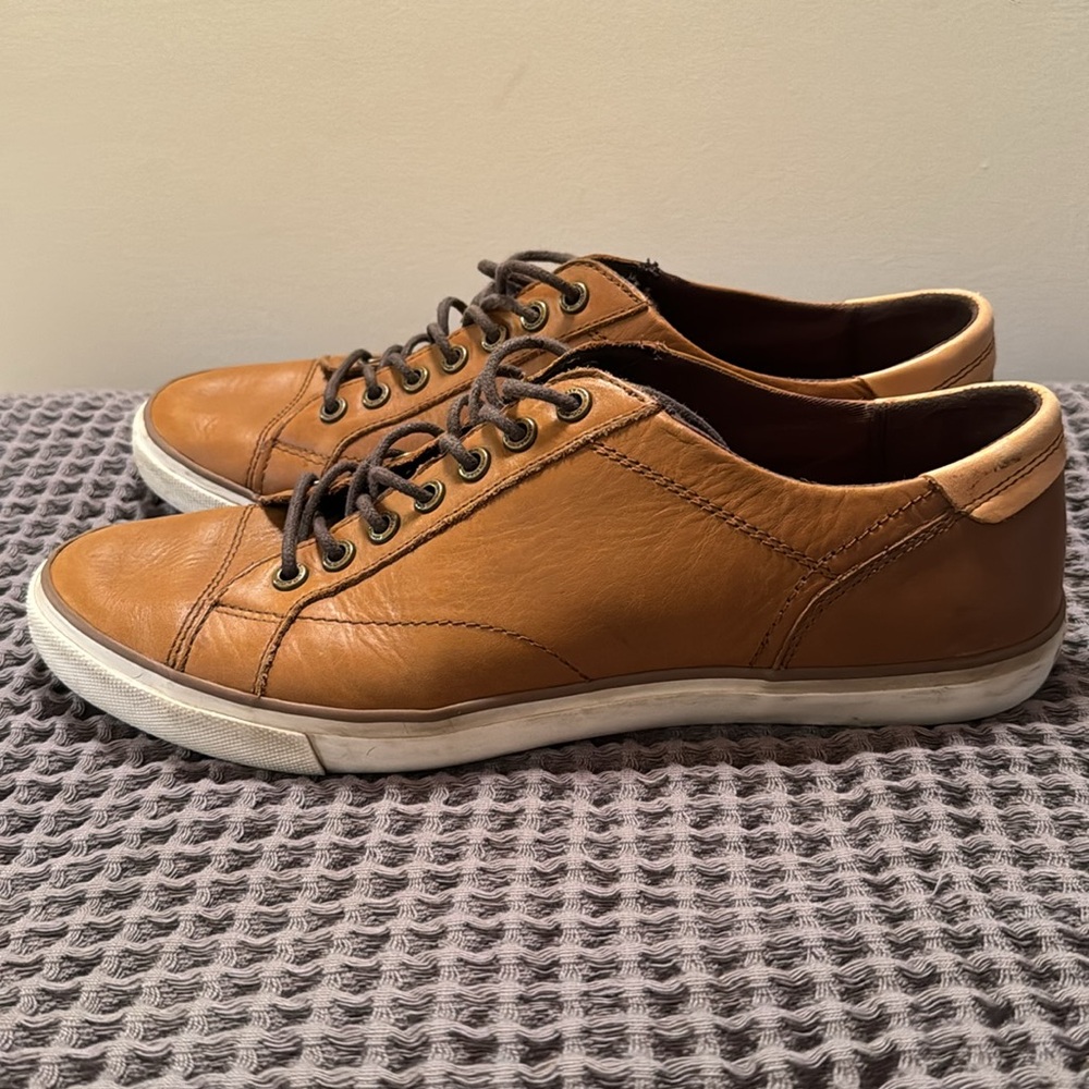 Coach Men's Tan Leather Sneakers - Picture 2 of 16